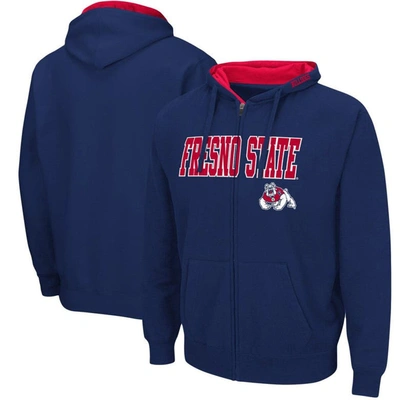 Colosseum Men's  Navy Fresno State Bulldogs Arch & Logo 3.0 Full-zip Hoodie