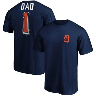 Fanatics Branded Navy Detroit Tigers Number One Dad Team T-shirt