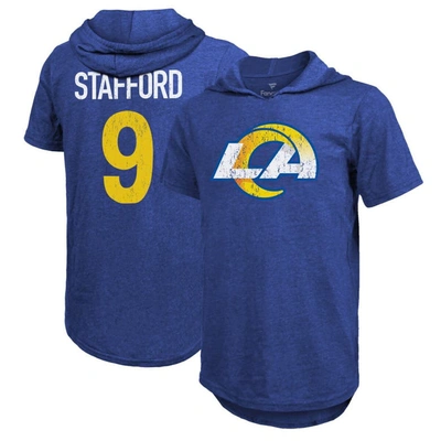 Majestic Fanatics Branded Matthew Stafford Royal Los Angeles Rams Player Name & Number Hoodie T-shirt