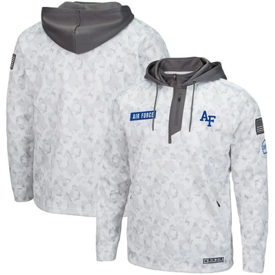 Colosseum Arctic Camo Air Force Falcons Oht Military Appreciation Quarter-zip Hoodie