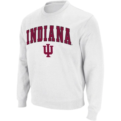 Colosseum Men's White Indiana Hoosiers Arch Logo Crew Neck Sweatshirt