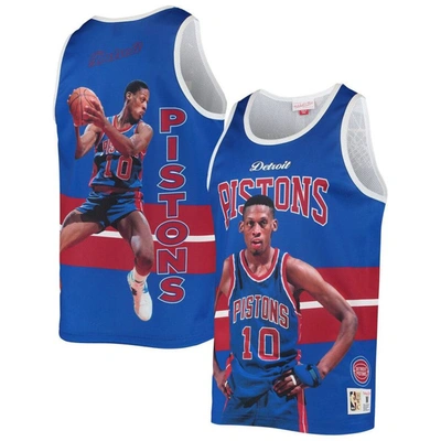 Mitchell & Ness Men's Dennis Rodman Blue Detroit Pistons Hardwood Classics Player Tank Top