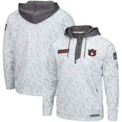 Colosseum Arctic Camo Auburn Tigers Oht Military Appreciation Quarter-zip Hoodie