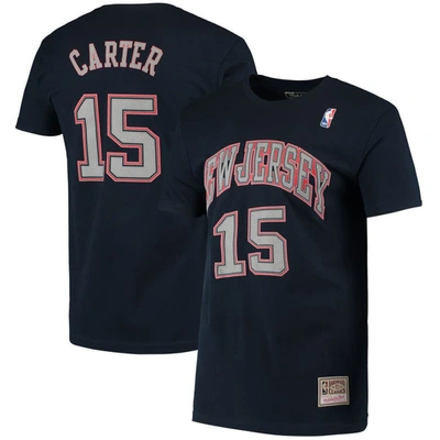Mitchell & Ness Vince Carter Navy New Jersey Nets Hardwood Classics Stitch Name & Number T-shirt