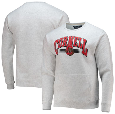League Collegiate Wear Heathered Grey Cornell Big Red Upperclassman Pocket Pullover Sweatshirt In Heather Grey