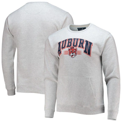 League Collegiate Wear Heathered Grey Auburn Tigers Upperclassman Pocket Pullover Sweatshirt