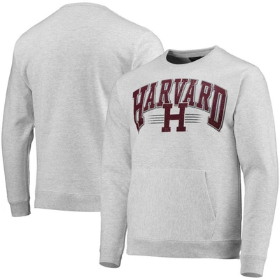 League Collegiate Wear Heathered Grey Harvard Crimson Upperclassman Pocket Pullover Sweatshirt