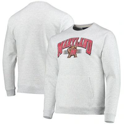 League Collegiate Wear Heathered Gray Maryland Terrapins Upperclassman Pocket Pullover Sweatshirt