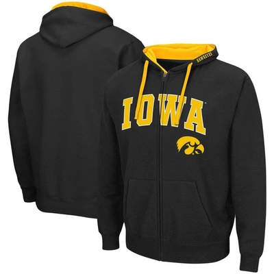 Colosseum Men's  Black Iowa Hawkeyes Big And Tall Full-zip Hoodie