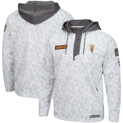 Colosseum Arctic Camo Arizona State Sun Devils Oht Military Appreciation Quarter-zip Hoodie