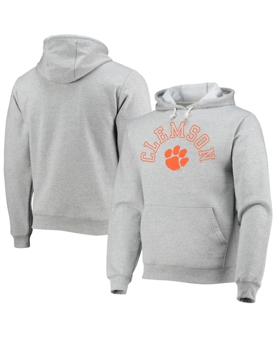 League Collegiate Wear Heathered Gray Clemson Tigers Seal Neuvo Essential Fleece Pullover Hoodie