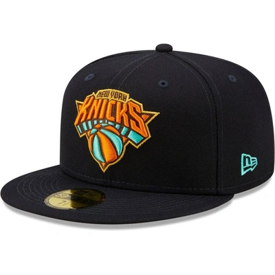 New Era Men's Navy, Mint New York Knicks 59fifty Fitted Hat In Navy,mint