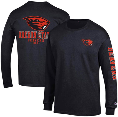 Champion Men's  Black Oregon State Beavers Team Stack Long Sleeve T-shirt