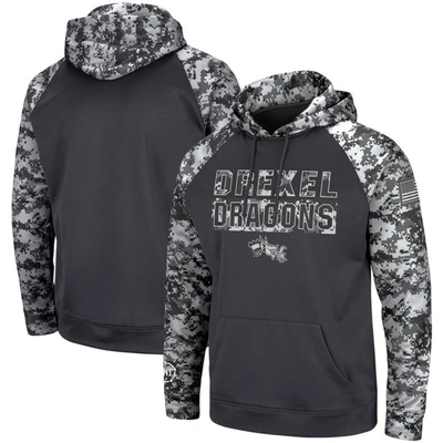 Colosseum Charcoal Drexel Dragons Oht Military Appreciation Digital Camo Pullover Hoodie