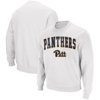 Colosseum Men's White Pitt Panthers Arch Logo Sweatshirt