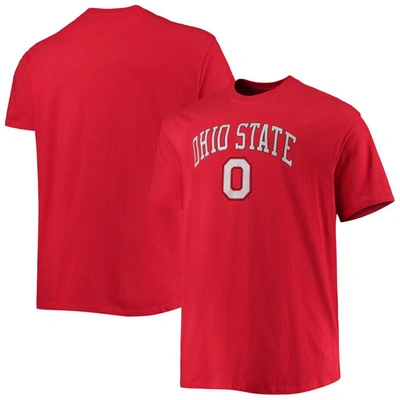 Champion Men's  Scarlet Ohio State Buckeyes Big And Tall Arch Over Wordmark T-shirt