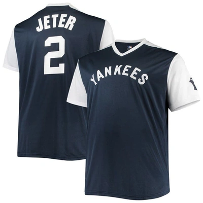 Profile Derek Jeter Navy/white New York Yankees Cooperstown Collection Replica Player Jersey