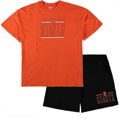 Concepts Sport Men's  Orange And Black San Francisco Giants Big And Tall T-shirt And Shorts Sleep Set In Orange,black
