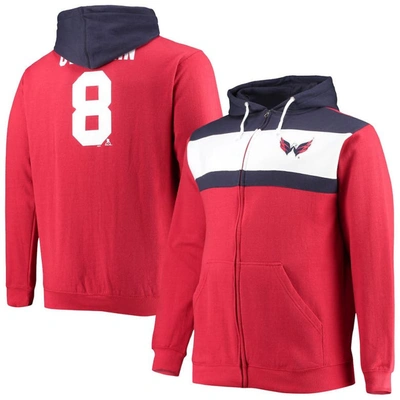 Profile Men's  Alexander Ovechkin Red Washington Capitals Big And Tall Colorblock Full-zip Hoodie
