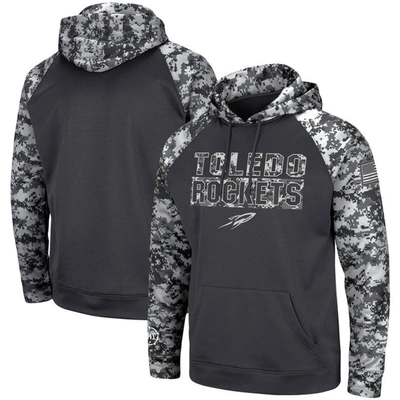 Colosseum Charcoal Toledo Rockets Oht Military Appreciation Digital Camo Pullover Hoodie