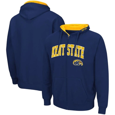 Colosseum Men's  Navy Kent State Golden Flashes Arch Logo 3.0 Full-zip Hoodie