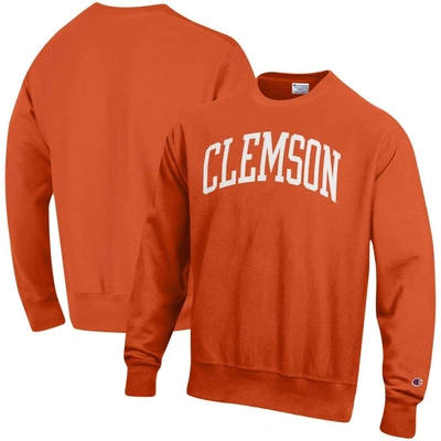 Champion Orange Clemson Tigers Arch Reverse Weave Pullover Sweatshirt