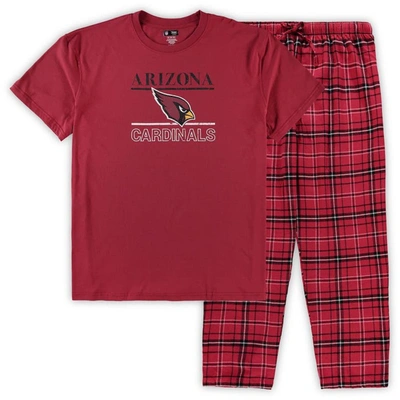 Concepts Sport Men's Cardinal Arizona Cardinals Big And Tall Lodge T-shirt And Pants Sleep Set