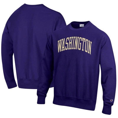 Champion Purple Washington Huskies Arch Reverse Weave Pullover Sweatshirt