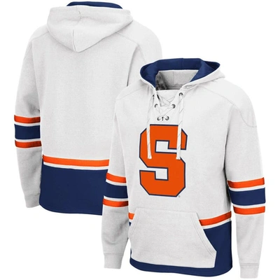 Colosseum White Syracuse Orange Lace Up 3.0 Pullover Hoodie