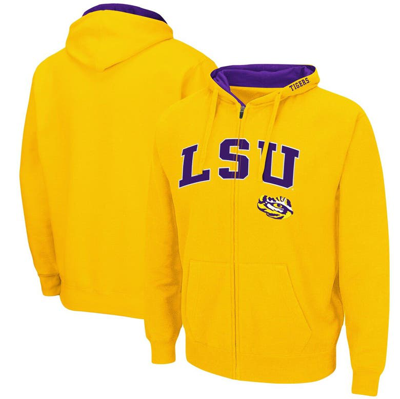 Colosseum Men's Gold Lsu Tigers Arch Logo 3.0 Full-zip Hoodie