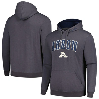Colosseum Charcoal Akron Zips Arch And Logo Pullover Hoodie