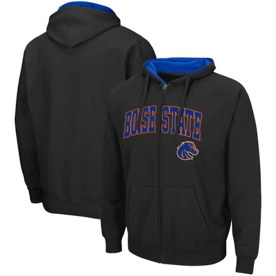 Colosseum Men's  Black Boise State Broncos Arch And Logo 3.0 Full-zip Hoodie
