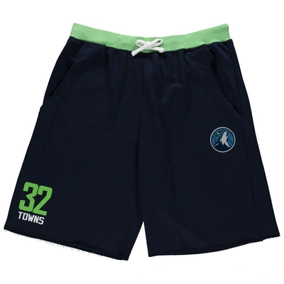 Profile Men's Karl-anthony Towns Navy Minnesota Timberwolves Big And Tall French Terry Name And Number Short