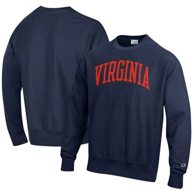 Champion Navy Virginia Cavaliers Arch Reverse Weave Pullover Sweatshirt