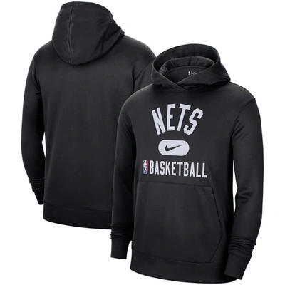 Nike Black Brooklyn Nets 2021-2022 Spotlight On Court Performance Practice Pullover Hoodie