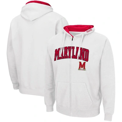 Colosseum White Maryland Terrapins Arch & Logo 3.0 Full-zip Hoodie