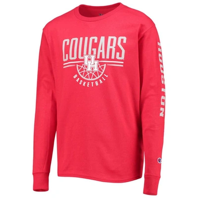 Champion Kids' Youth  Red Houston Cougars Basketball Long Sleeve T-shirt