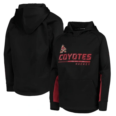 Fanatics Kids' Youth  Branded Black Arizona Coyotes Authentic Pro Raglan Pullover Hoodie