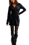 Free People Shayla Velvet Minidress In Black
