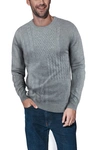 X-ray X Ray Cable Knit Mixed Texture Sweater In Light Gray
