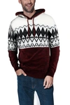 X-ray X Ray Color Block Pattern Hooded Sweater In Jester Red