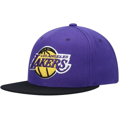 Mitchell & Ness Men's Purple Los Angeles Lakers Hardwood Classics Bandana Undervisor Snapback Hat