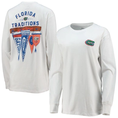 Pressbox White Florida Gators Traditions Pennant Long Sleeve T-shirt