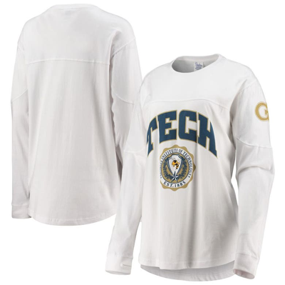 Pressbox White Georgia Tech Yellow Jackets Edith Long Sleeve T-shirt