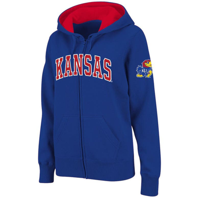 Colosseum Stadium Athletic Royal Kansas Jayhawks Arched Name Full-zip Hoodie