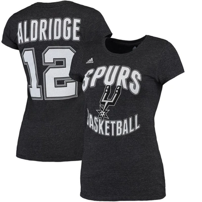 Adidas Originals Women's Adidas Lamarcus Aldridge Black San Antonio Spurs Name & Number T-shirt