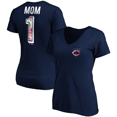 Fanatics Women's  Branded Navy Minnesota Twins Mother's Day Logo V-neck T-shirt