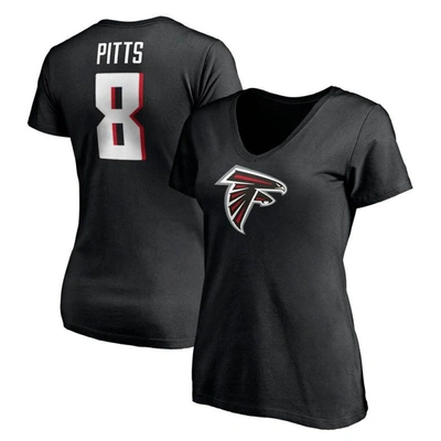 Fanatics Branded Kyle Pitts Black Atlanta Falcons Player Icon Name & Number V-neck T-shirt