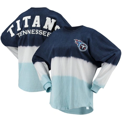 Fanatics Women's  Navy, Light Blue Tennessee Titans Ombre Long Sleeve T-shirt In Navy,light Blue