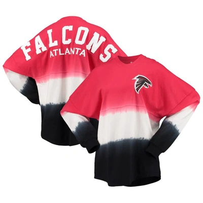 Fanatics Women's  Red, Black Atlanta Falcons Ombre Long Sleeve T-shirt In Red,black